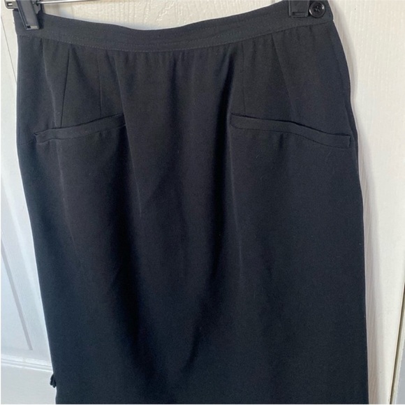 Valentino Garavani 100% Wool Pencil Classic Skirt Black Size 6 - Picture 3 of 10